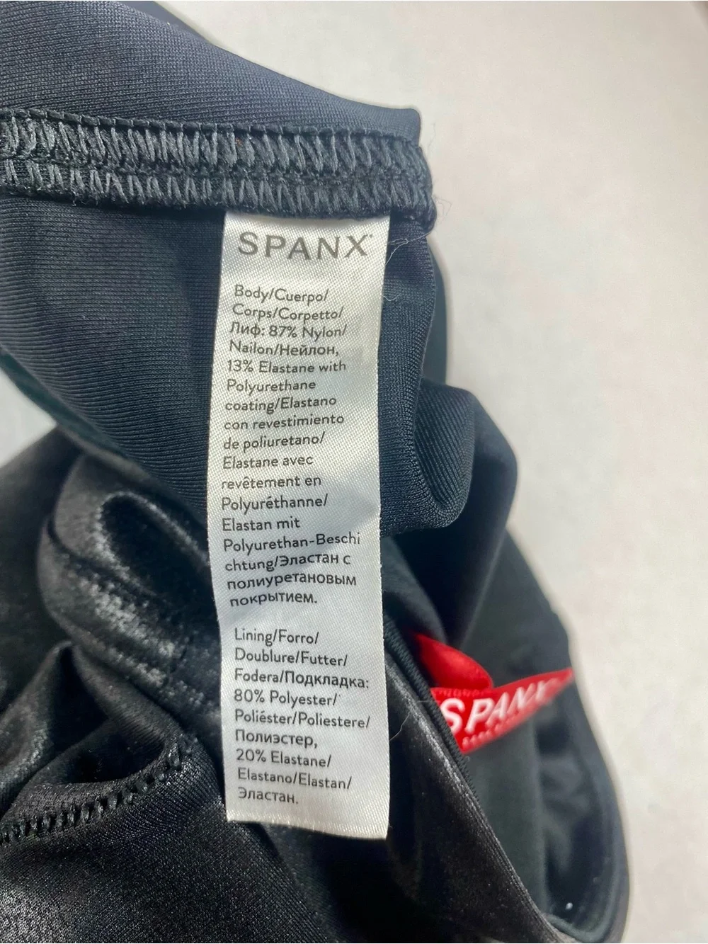 SPANX Style 2437 Faux Leather Leggings Black Medium